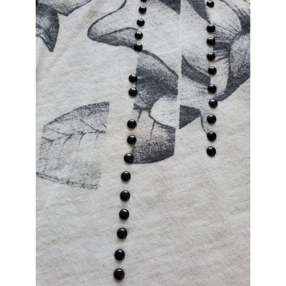 American Eagle Outfitters Floral Graphic Tee Women XL White Cotton Blend - Picture 5 of 6